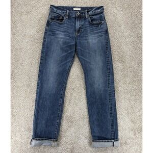 Uniqlo Selvedge Jeans Mens 30x34 Blue Midrise Straight Whiskered Red Line Cotton